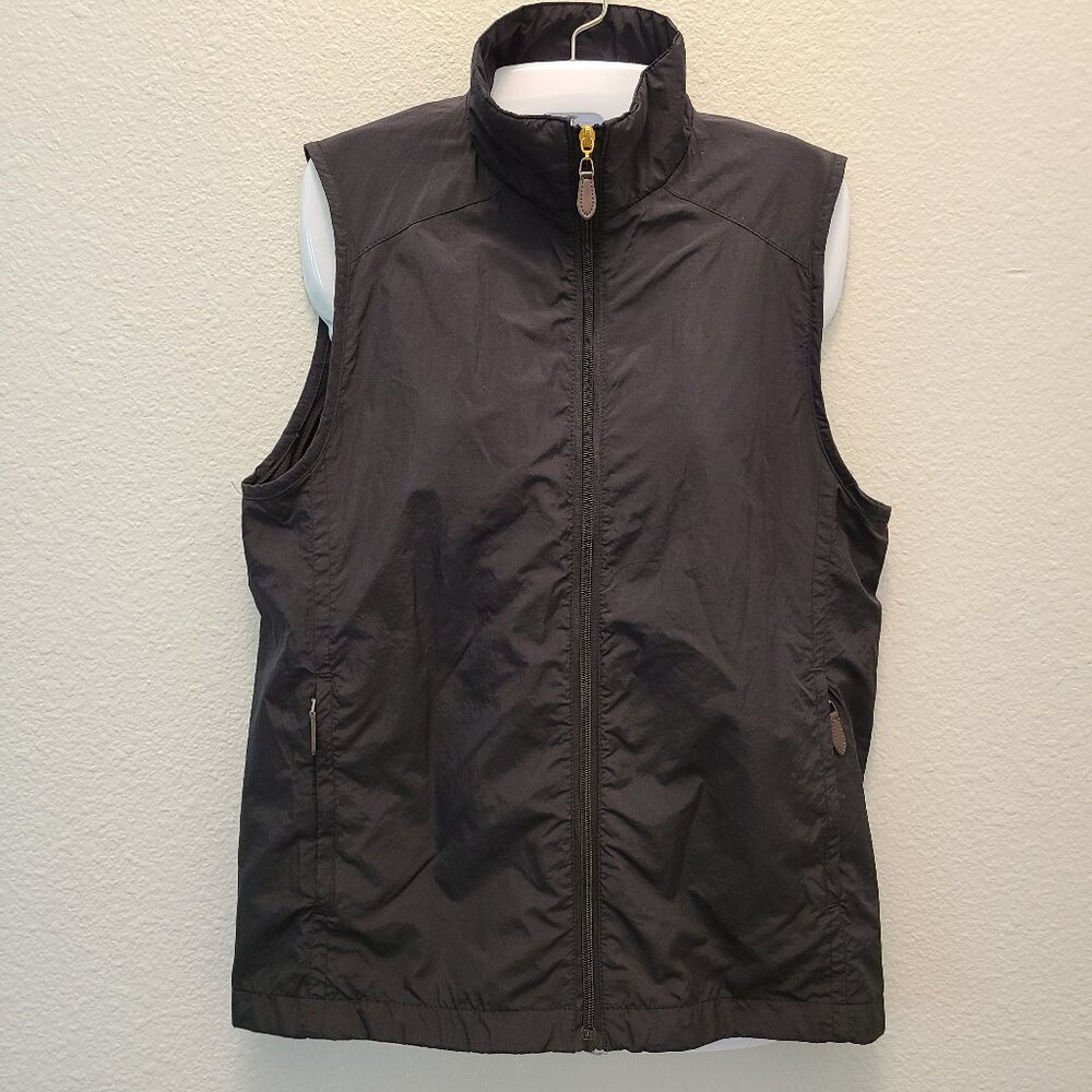 Coates Golf black zippered down vest jacket men's size medium